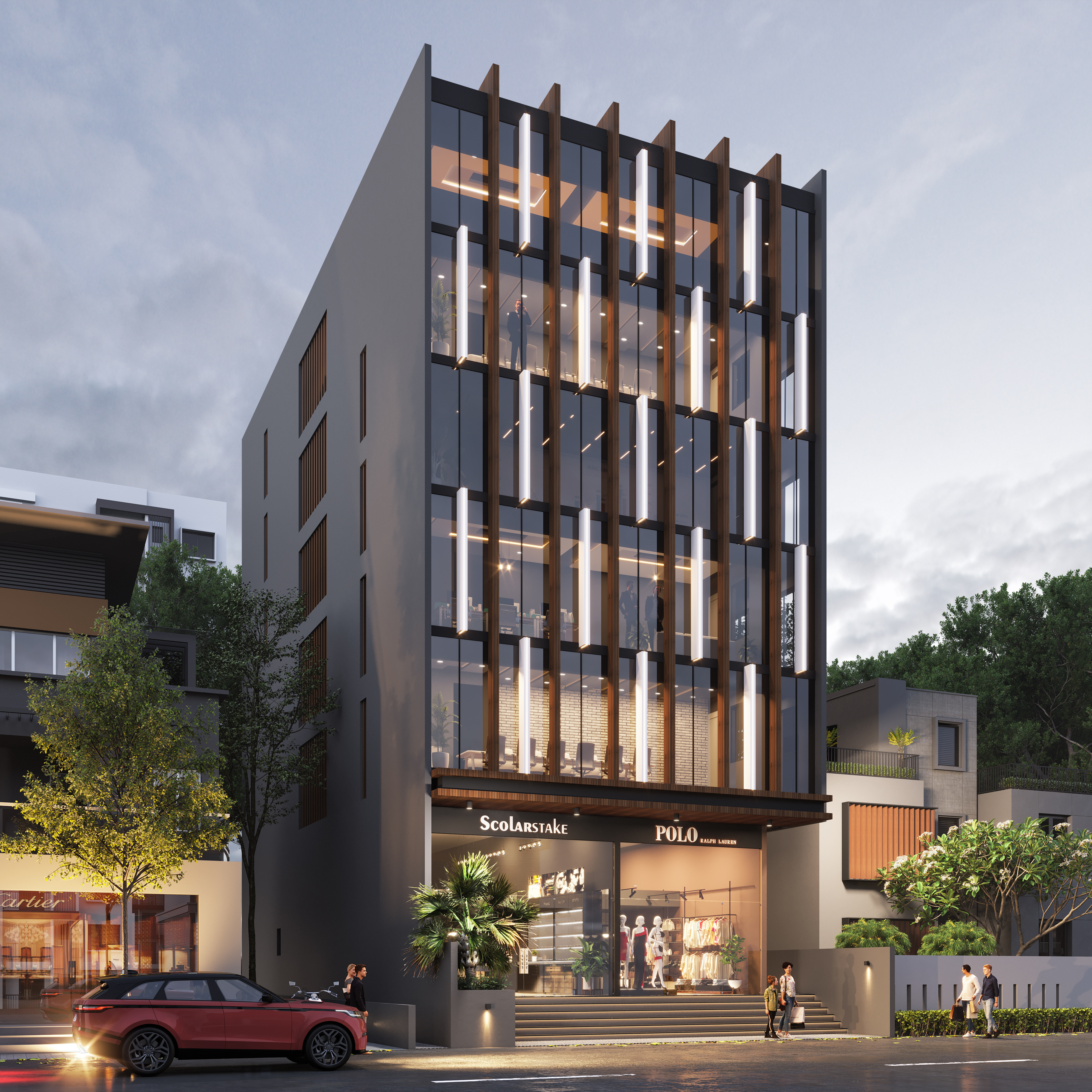 Anand Business Center evening view