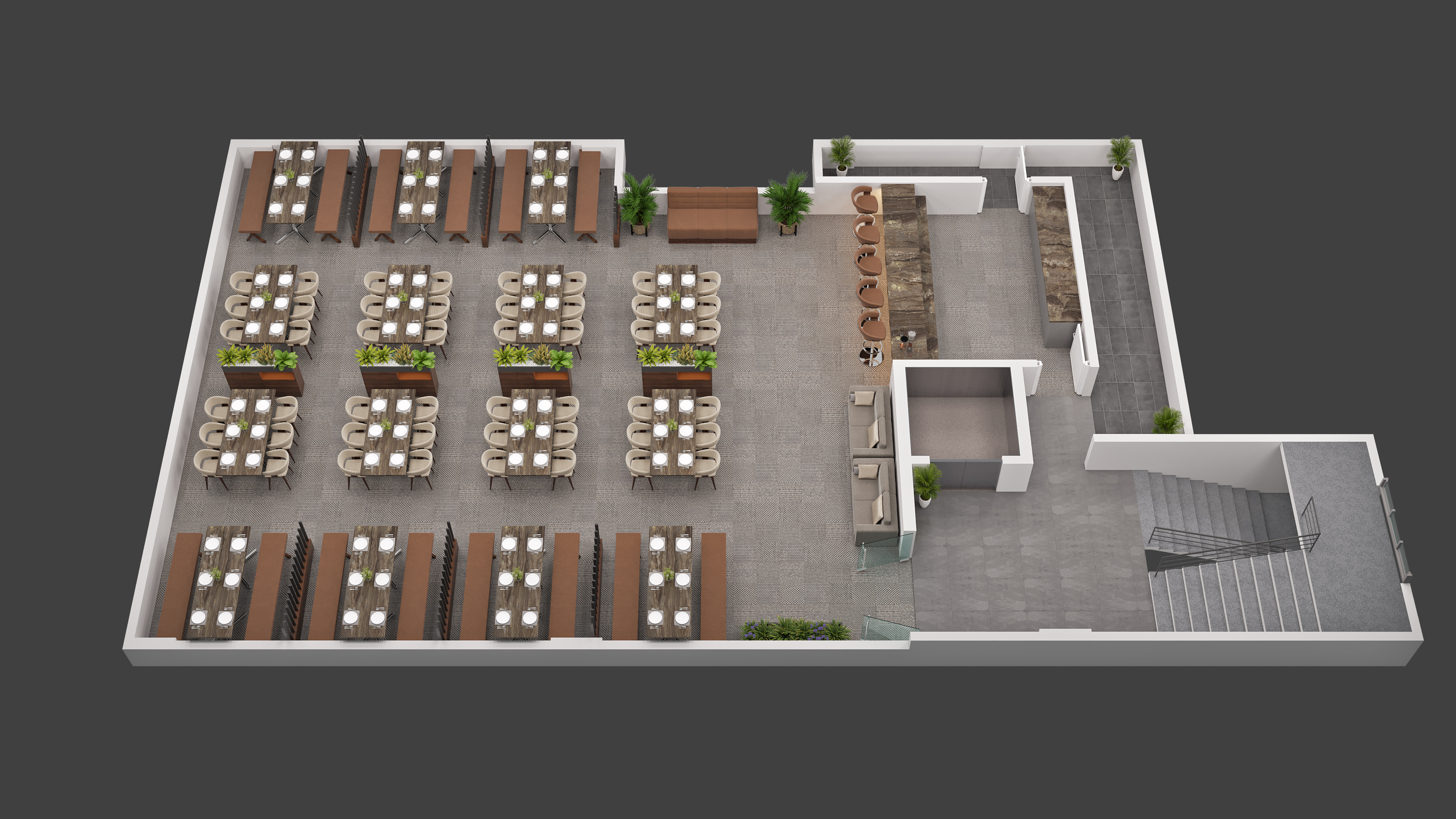 Rooftop café layout