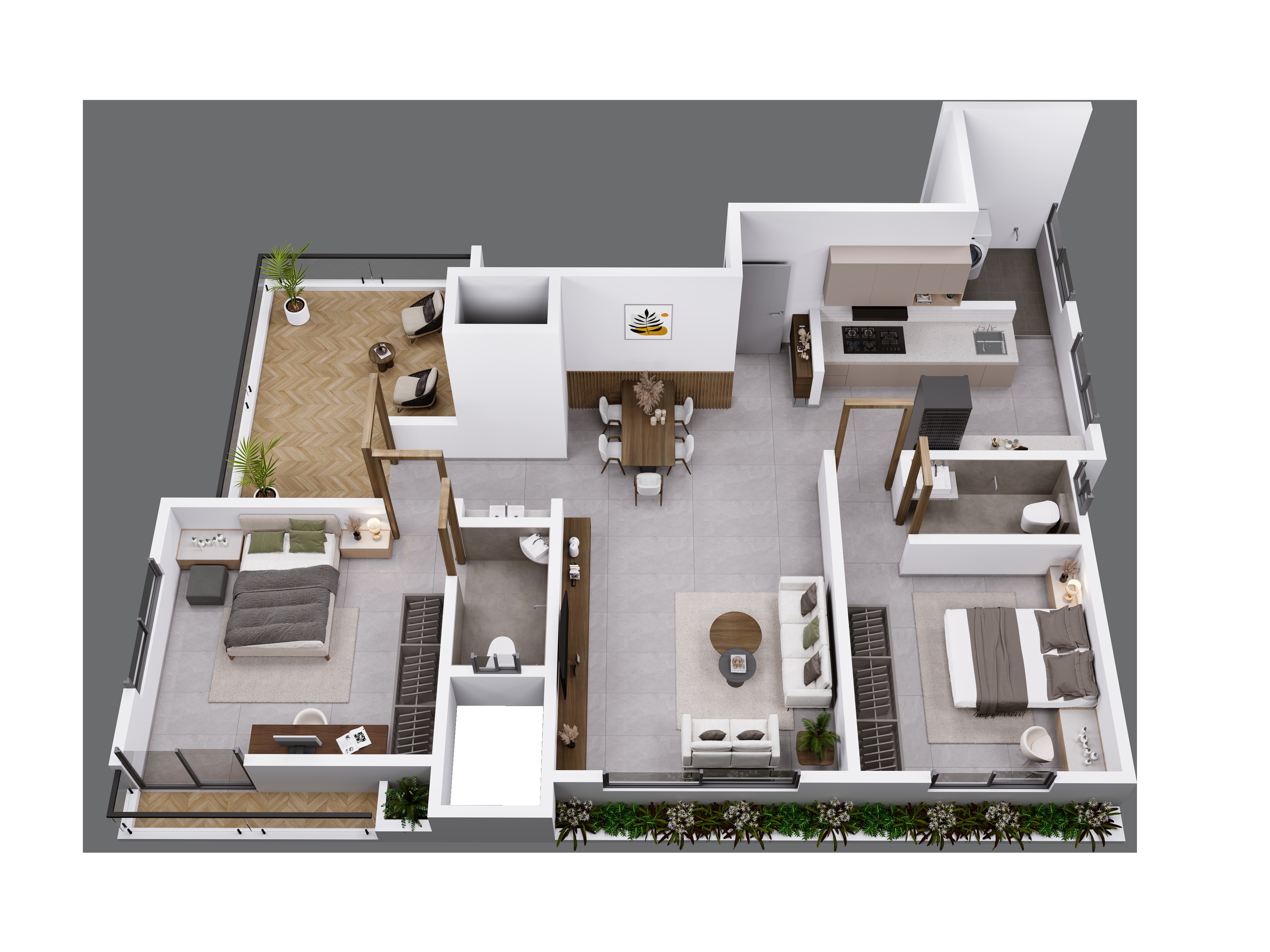 3 BHK apartment layout at Shakuntala Heights